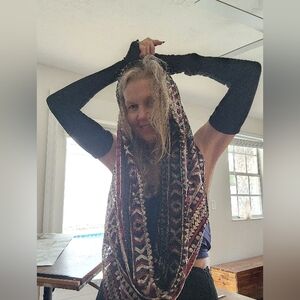 Infinity Scarf Sequin Tribal Print Burning Man Fun Geometric Patterned Shawl